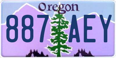 OR license plate 887AEY
