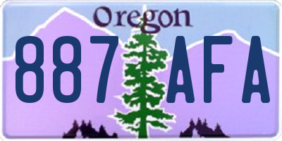 OR license plate 887AFA