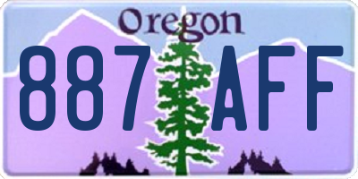 OR license plate 887AFF