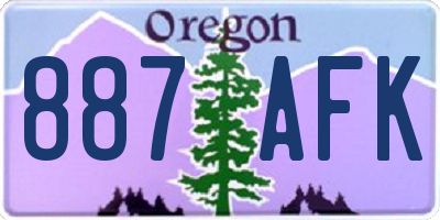 OR license plate 887AFK