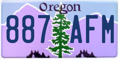 OR license plate 887AFM