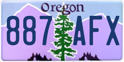 OR license plate 887AFX