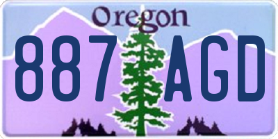 OR license plate 887AGD