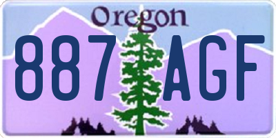 OR license plate 887AGF