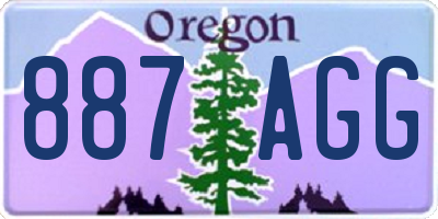 OR license plate 887AGG