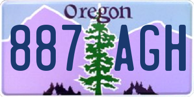 OR license plate 887AGH