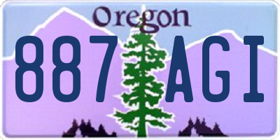 OR license plate 887AGI