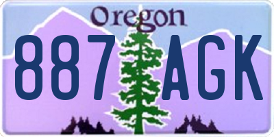 OR license plate 887AGK