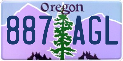 OR license plate 887AGL