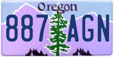 OR license plate 887AGN