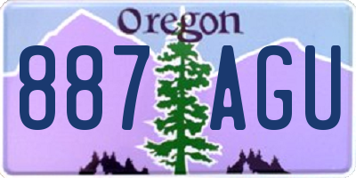 OR license plate 887AGU
