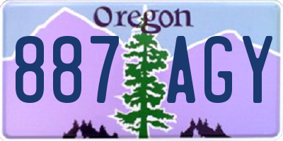 OR license plate 887AGY