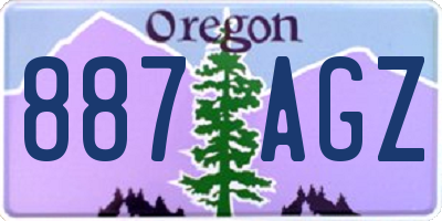 OR license plate 887AGZ
