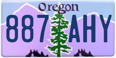 OR license plate 887AHY
