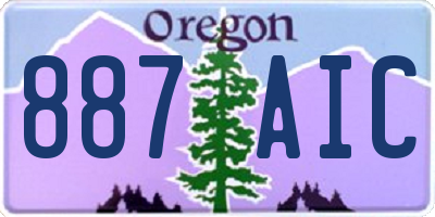 OR license plate 887AIC