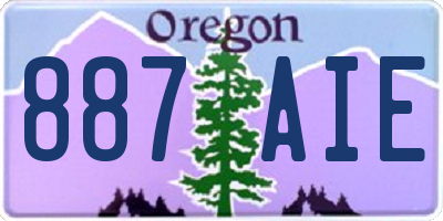 OR license plate 887AIE