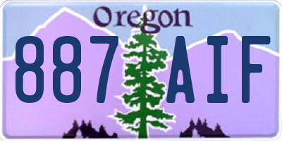 OR license plate 887AIF