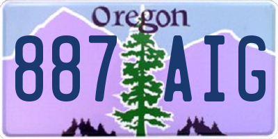 OR license plate 887AIG