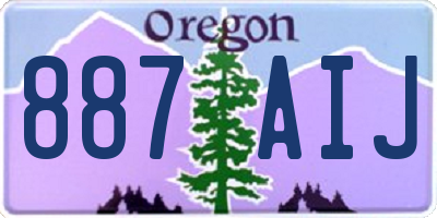 OR license plate 887AIJ