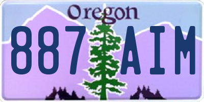 OR license plate 887AIM