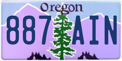 OR license plate 887AIN
