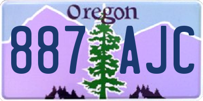 OR license plate 887AJC