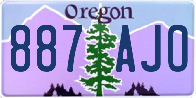 OR license plate 887AJO