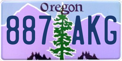 OR license plate 887AKG