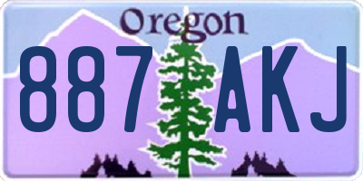 OR license plate 887AKJ