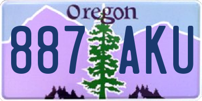 OR license plate 887AKU