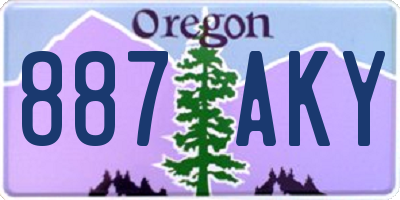 OR license plate 887AKY
