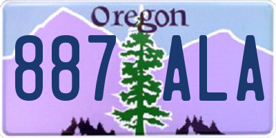 OR license plate 887ALA