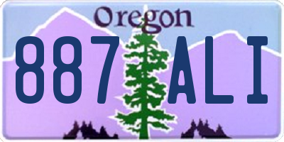 OR license plate 887ALI