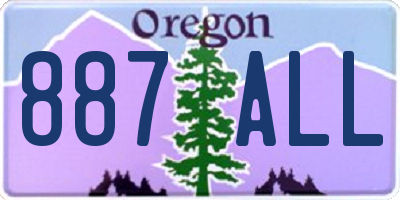 OR license plate 887ALL