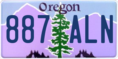 OR license plate 887ALN