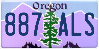 OR license plate 887ALS