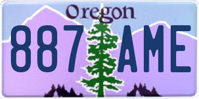 OR license plate 887AME