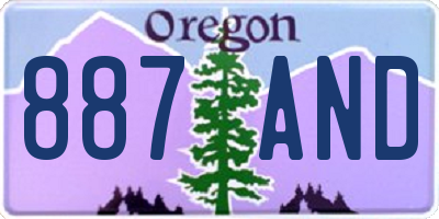OR license plate 887AND