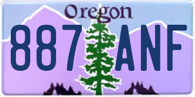 OR license plate 887ANF