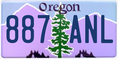 OR license plate 887ANL