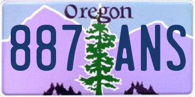 OR license plate 887ANS