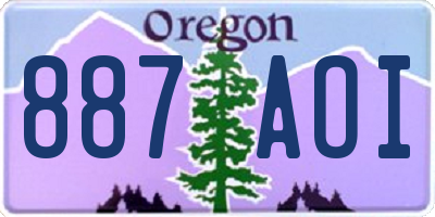 OR license plate 887AOI