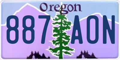 OR license plate 887AON