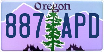 OR license plate 887APD