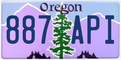 OR license plate 887API