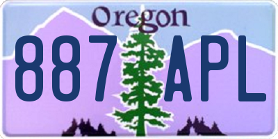 OR license plate 887APL