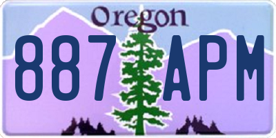 OR license plate 887APM