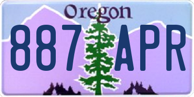OR license plate 887APR