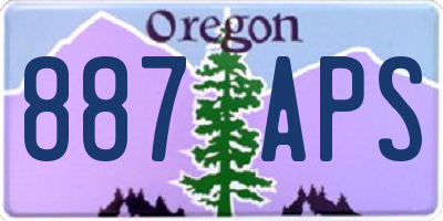 OR license plate 887APS