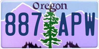 OR license plate 887APW